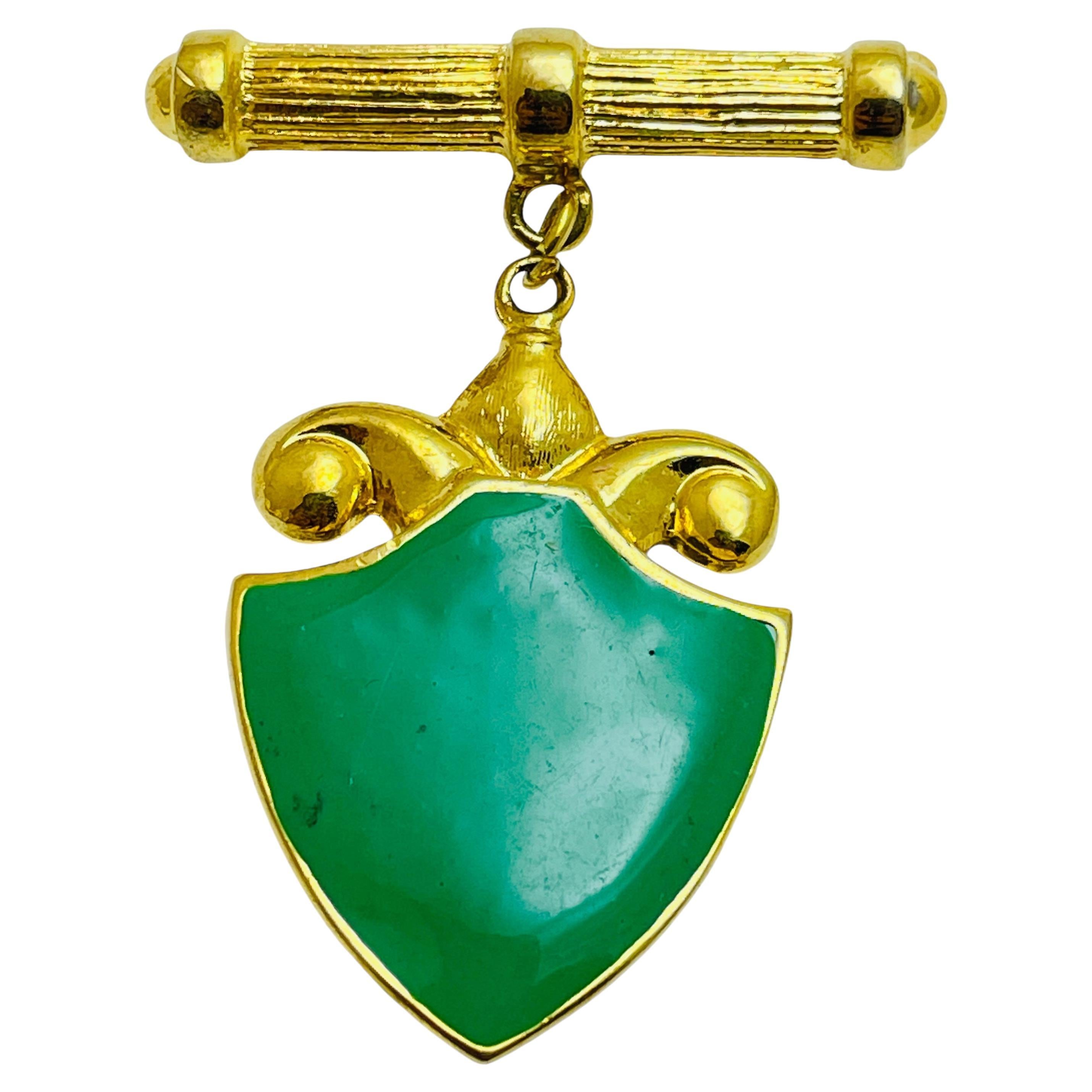 Vintage Gold Ton Emaille baumeln Designer Brosche