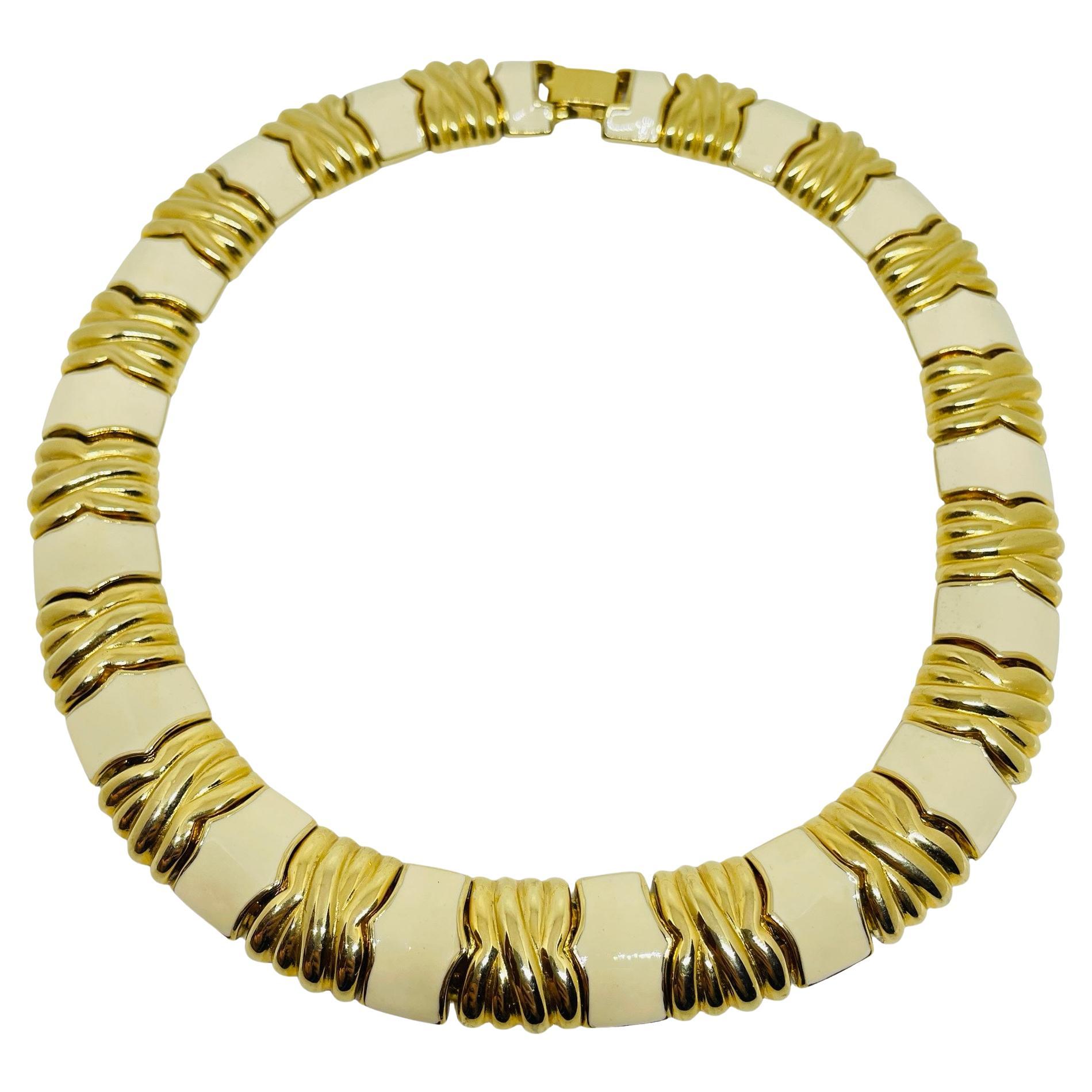 Collier de créateur vintage en émail doré