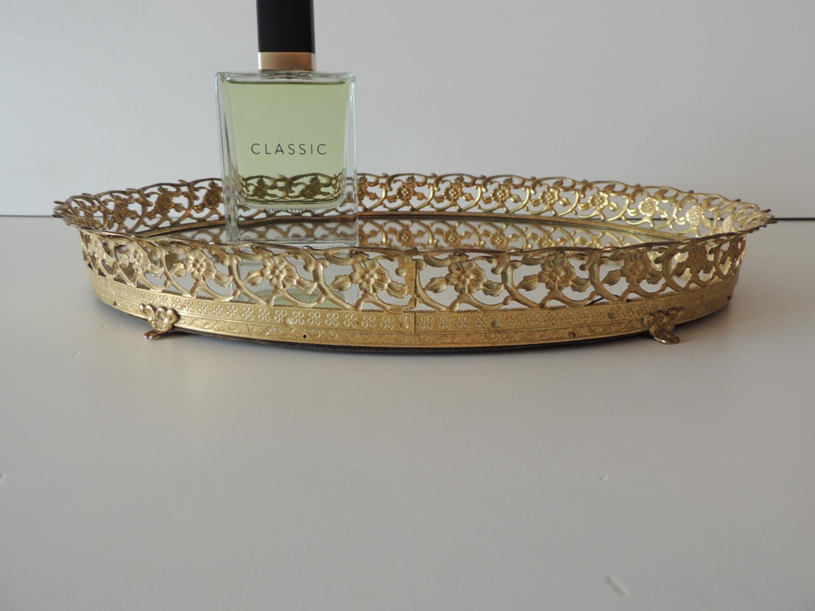 gold mirror tray vintage