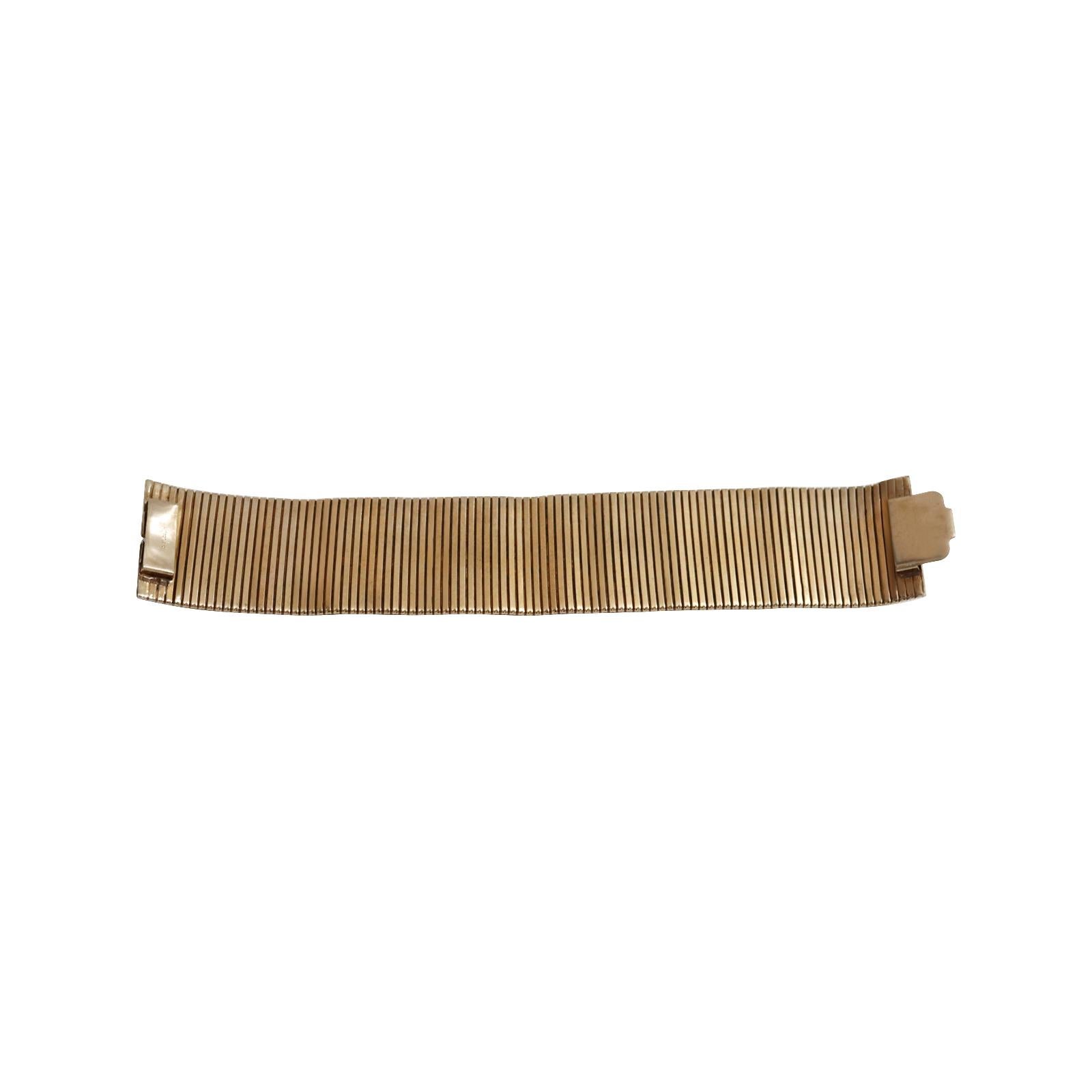 Vintage Gold Tone Flexible XO Bracelet Cuff Circa 1980s For Sale 2