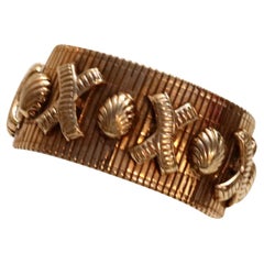 Vintage Gold Tone Flexible XO Bracelet Cuff Circa 1980s