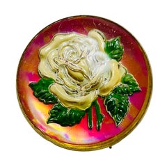 Vintage gold tone flower designer brooch