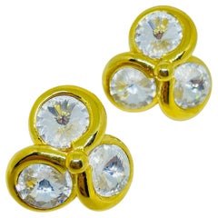 Orecchini a buco di design in vetro dorato vintage