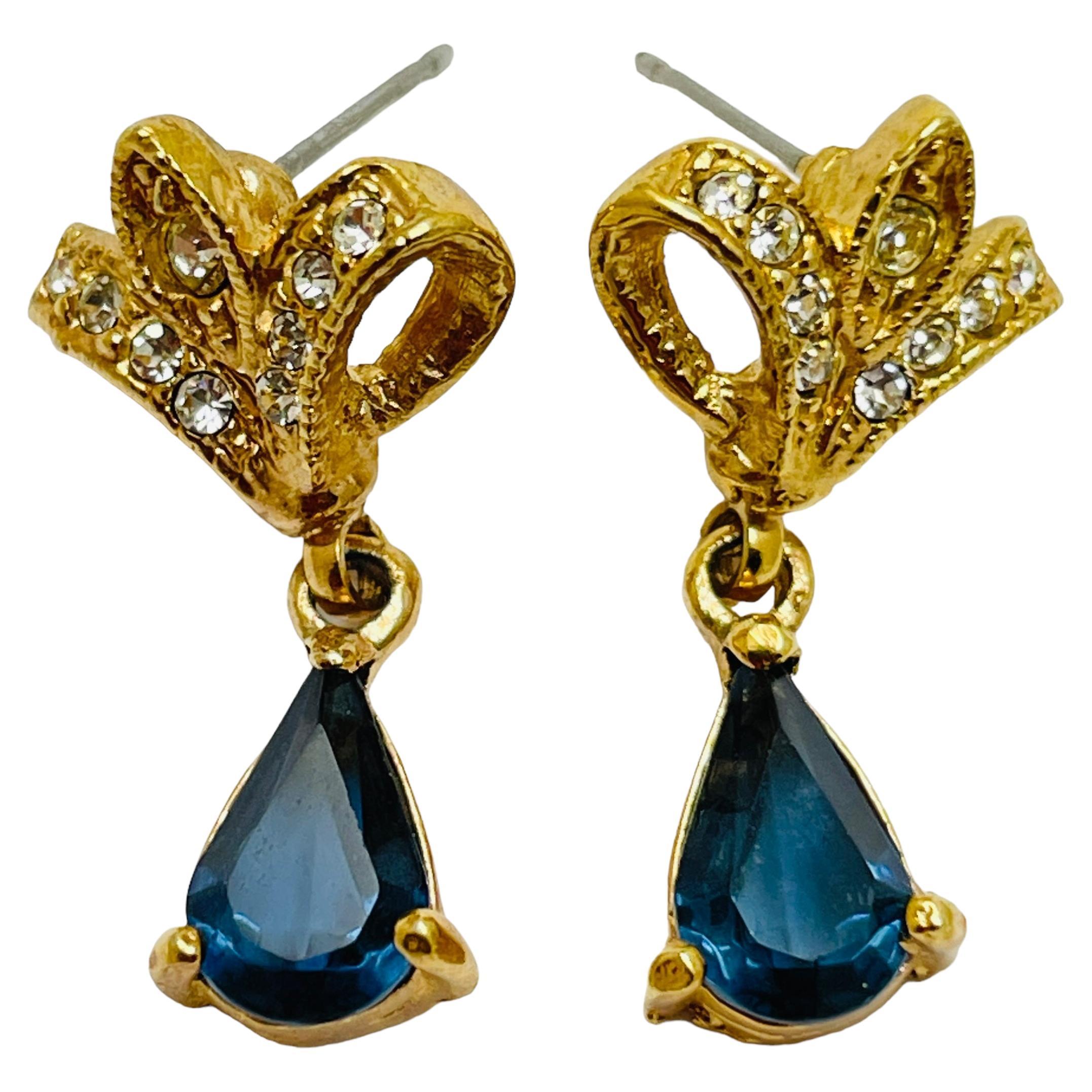 Orecchini di design con goccia in vetro d'epoca in tonalità oro