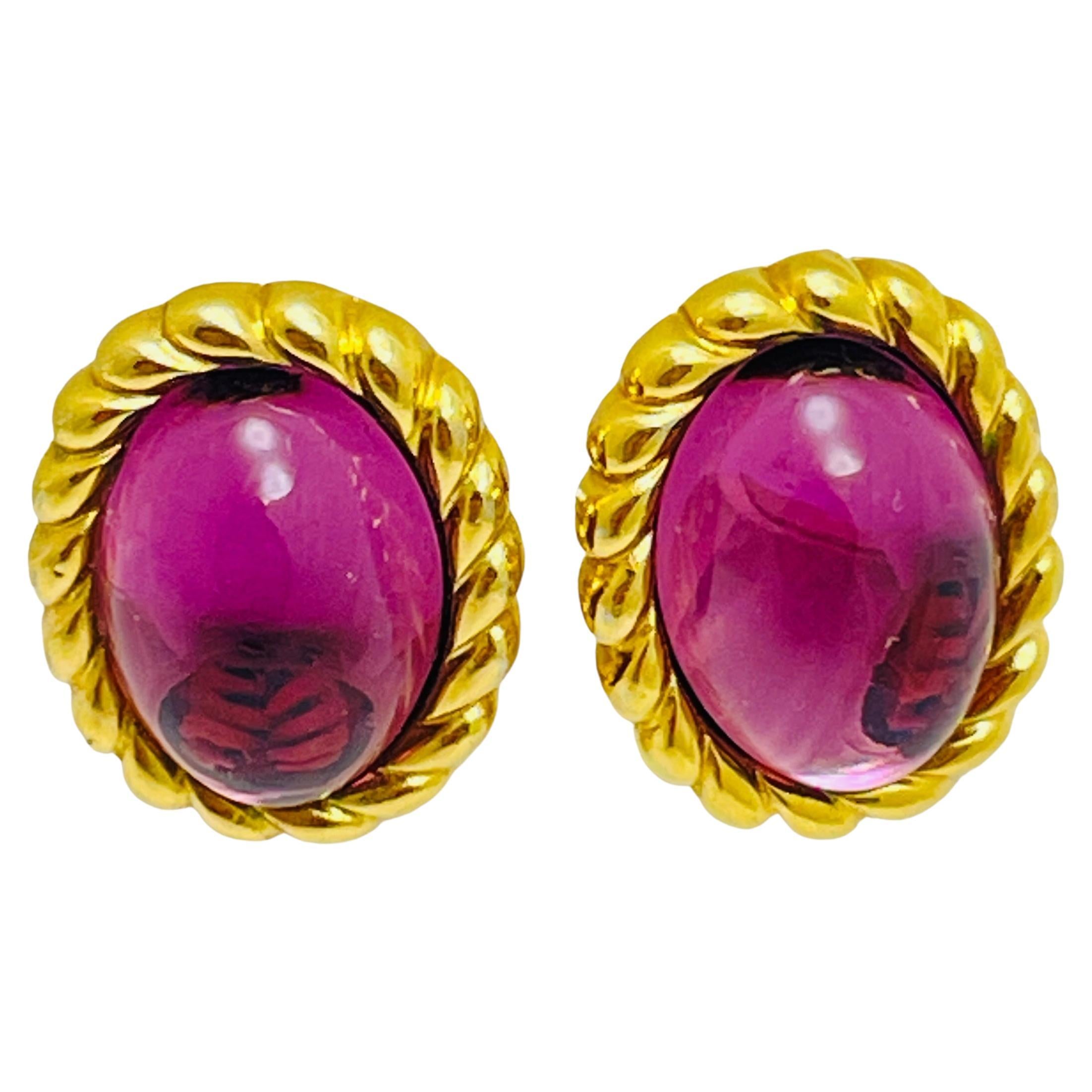 Orecchini di design vintage in vetro dorato con piercing