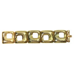 Vintage Gold Tone Heavy Link Bracelet Circa 1980s