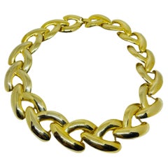 Vintage gold tone huge designer chain necklace