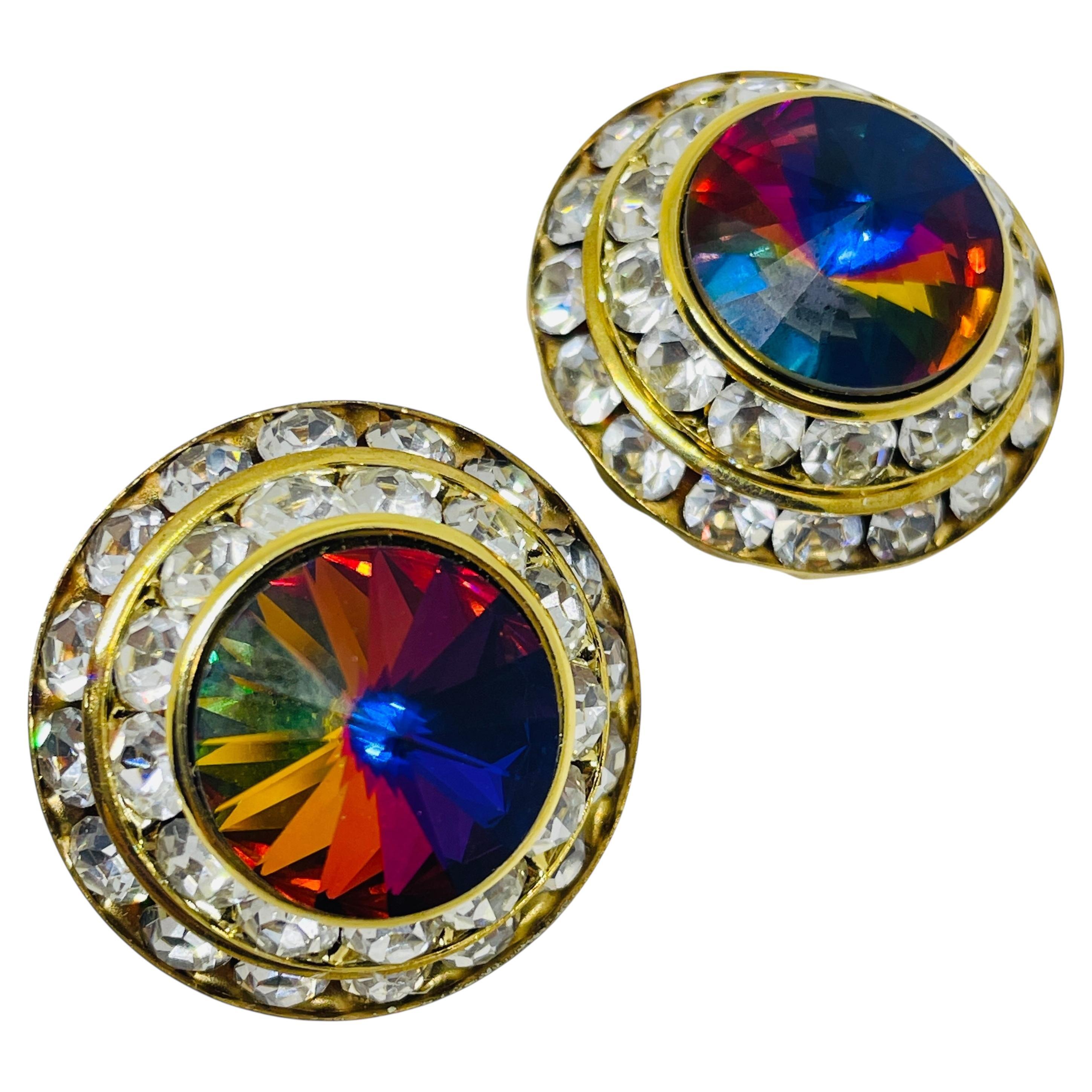 Orecchini a clip d
oro vintage in vetro a forma di anguria rivoli