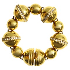 Vintage Gold Tone Link Bracelet Circa 1980s