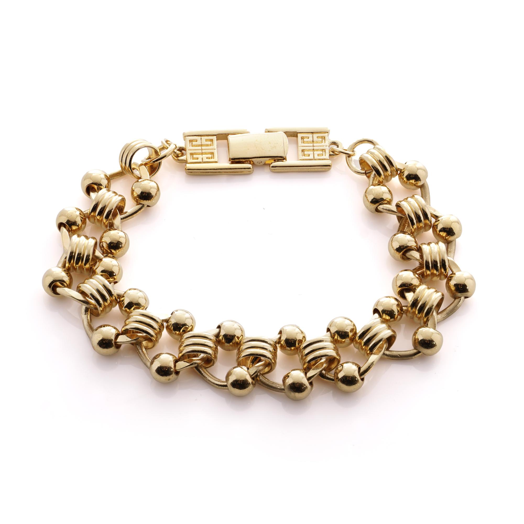 Vintage Gold Tone Link Bracelet In Good Condition For Sale In Braintree, GB