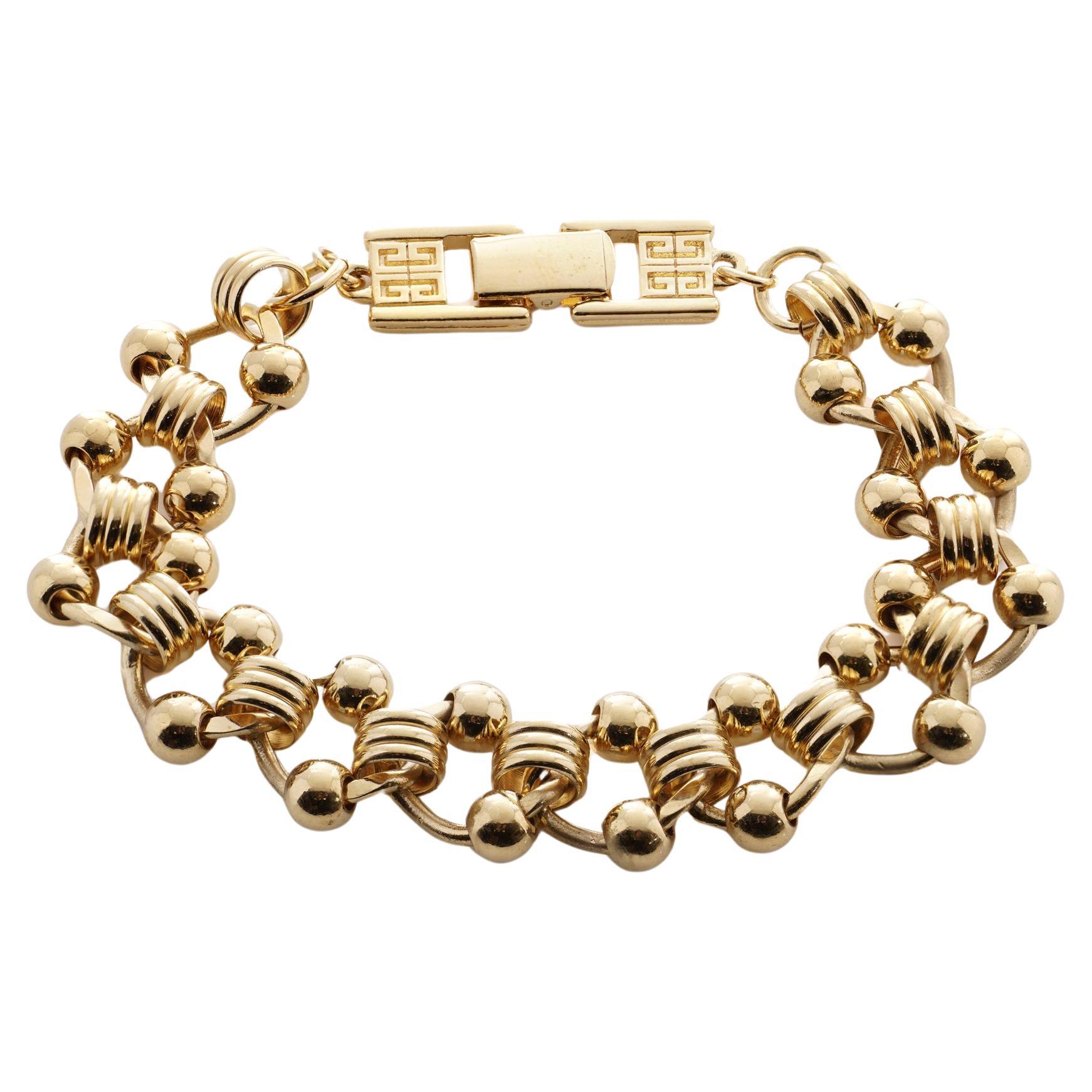 Vintage Gold Tone Link-Armband im Angebot