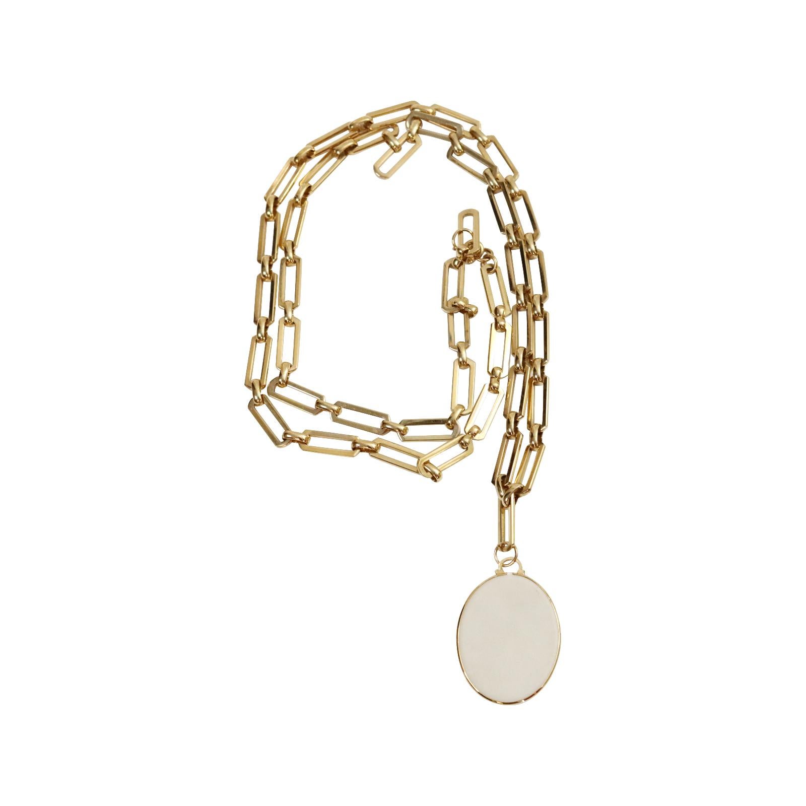 Vintage Gold Tone Link Chain Pendant Necklace, Circa 1980s 3
