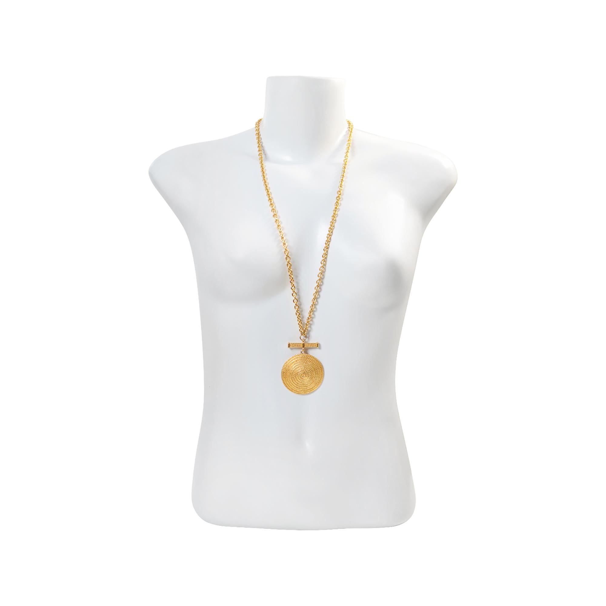 Femenino o masculino Collar vintage de eslabones dorados con cierre de lazo años 90 en venta
