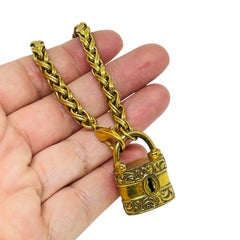Bracelet vintage à breloques et chaîne à breloques de couleur or