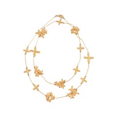 Vintage Gold Tone Link Necklace, Circa 1980s, 36-Inch Length