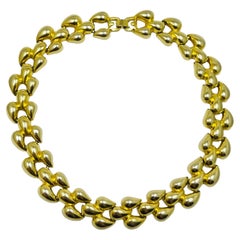 Collana vintage con catena a girocollo massiccia in tonalità dorata