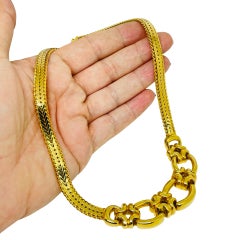 Collana girocollo vintage con catena massiccia color oro