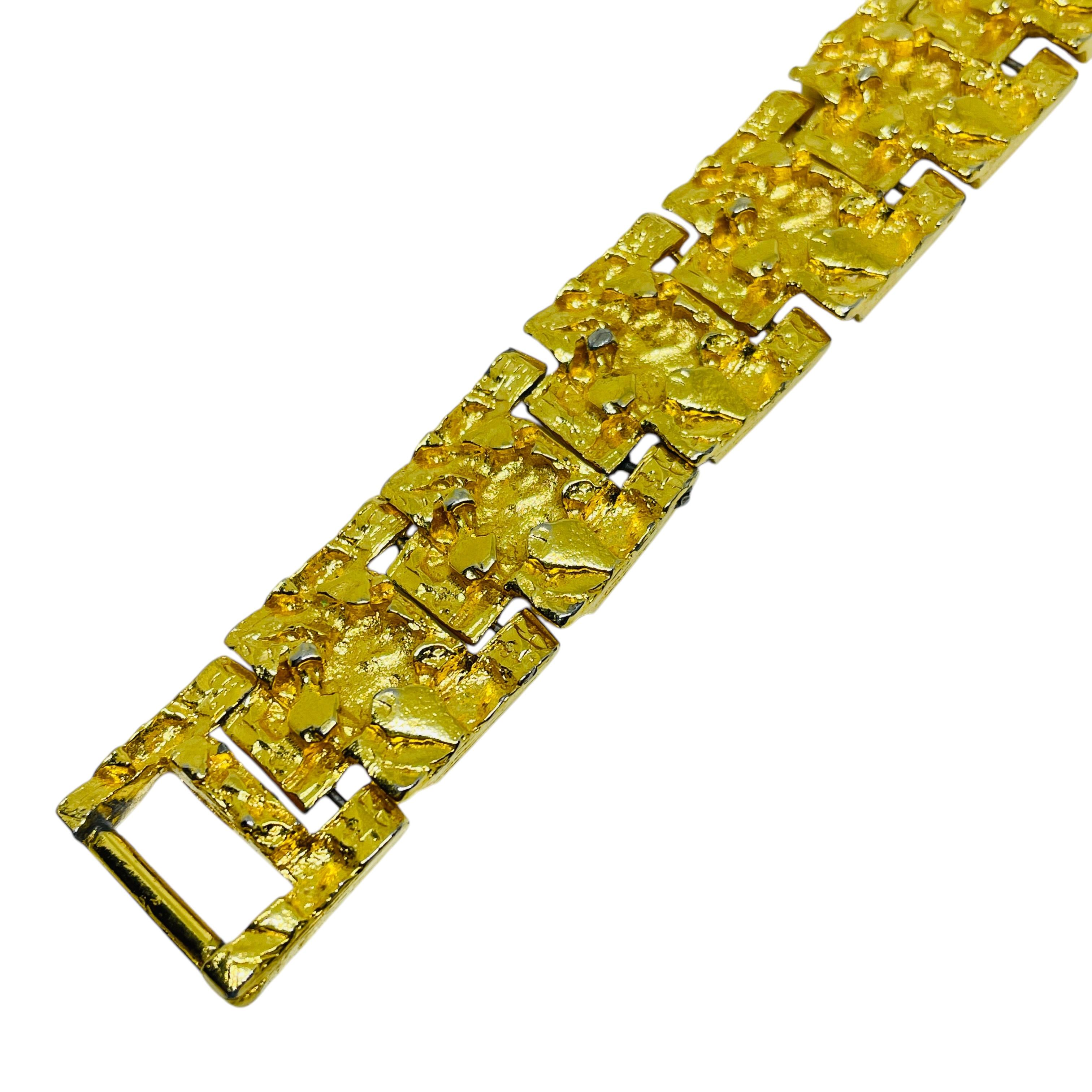 Bracciale di design vintage a maglie massicce in tonalità oro In condizioni buone in vendita a Palos Hills, IL