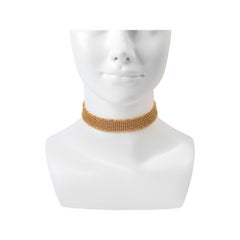 Vintage Gold-Tone Mesh Choker Necklace, Circa 1990s