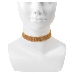 Vintage Gold-Tone Mesh Choker Necklace, Circa 1990s
