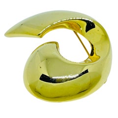 Vintage gold tone modernist designer brooch