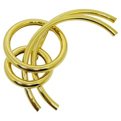 Vintage gold tone modernist designer brooch