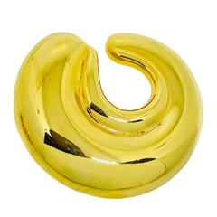 Vintage gold tone modernist geometric designer brooch