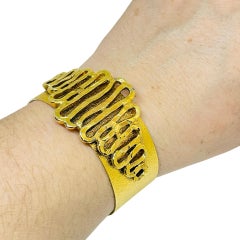 Vintage Goldton modernistische massive Manschette Designer-Armband