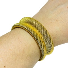 Vintage Goldton modernistische massive Manschette Designer-Armband