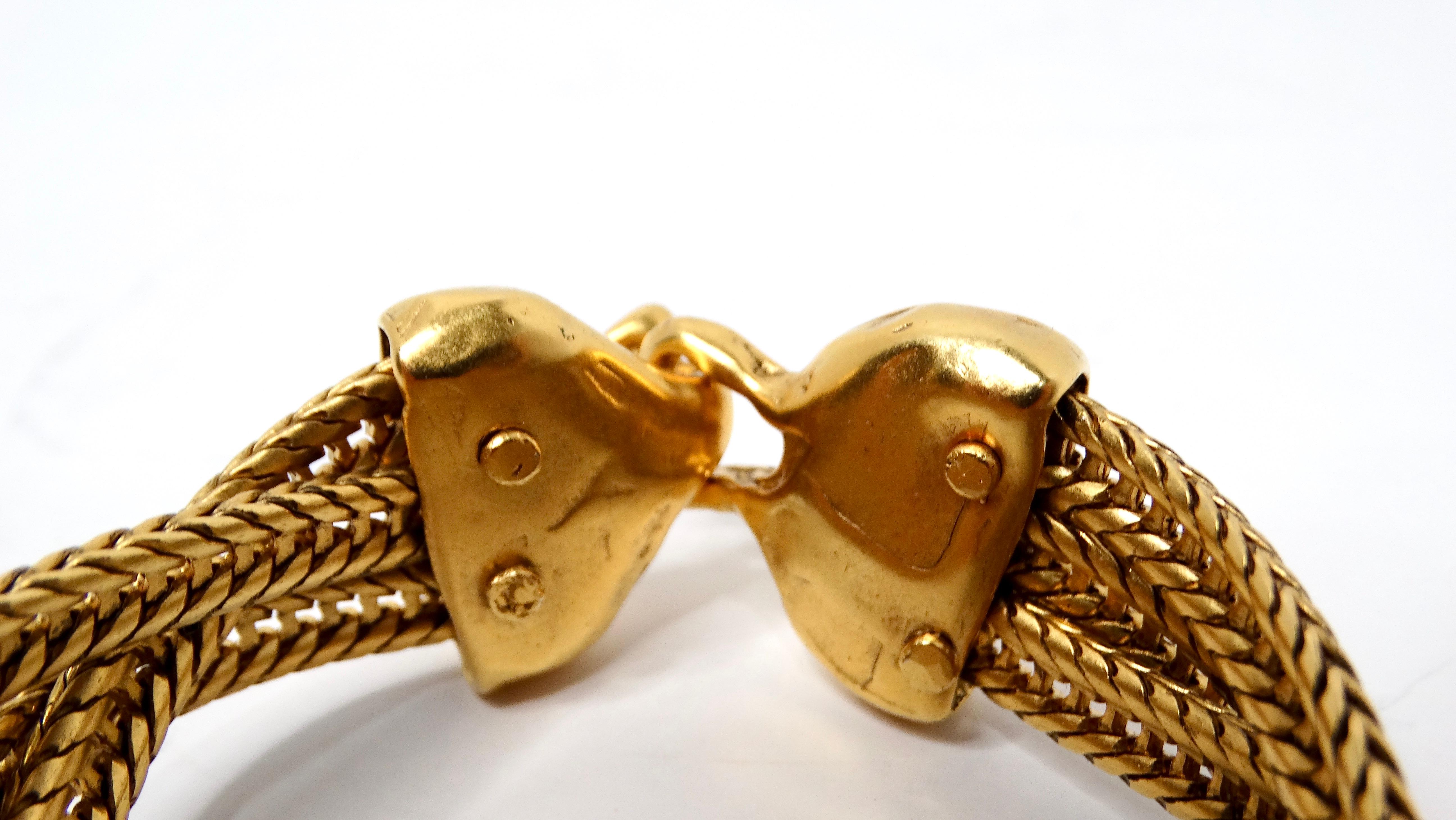 Women's Vintage Gold-Tone Multi Chain Woven Bracelet For Sale