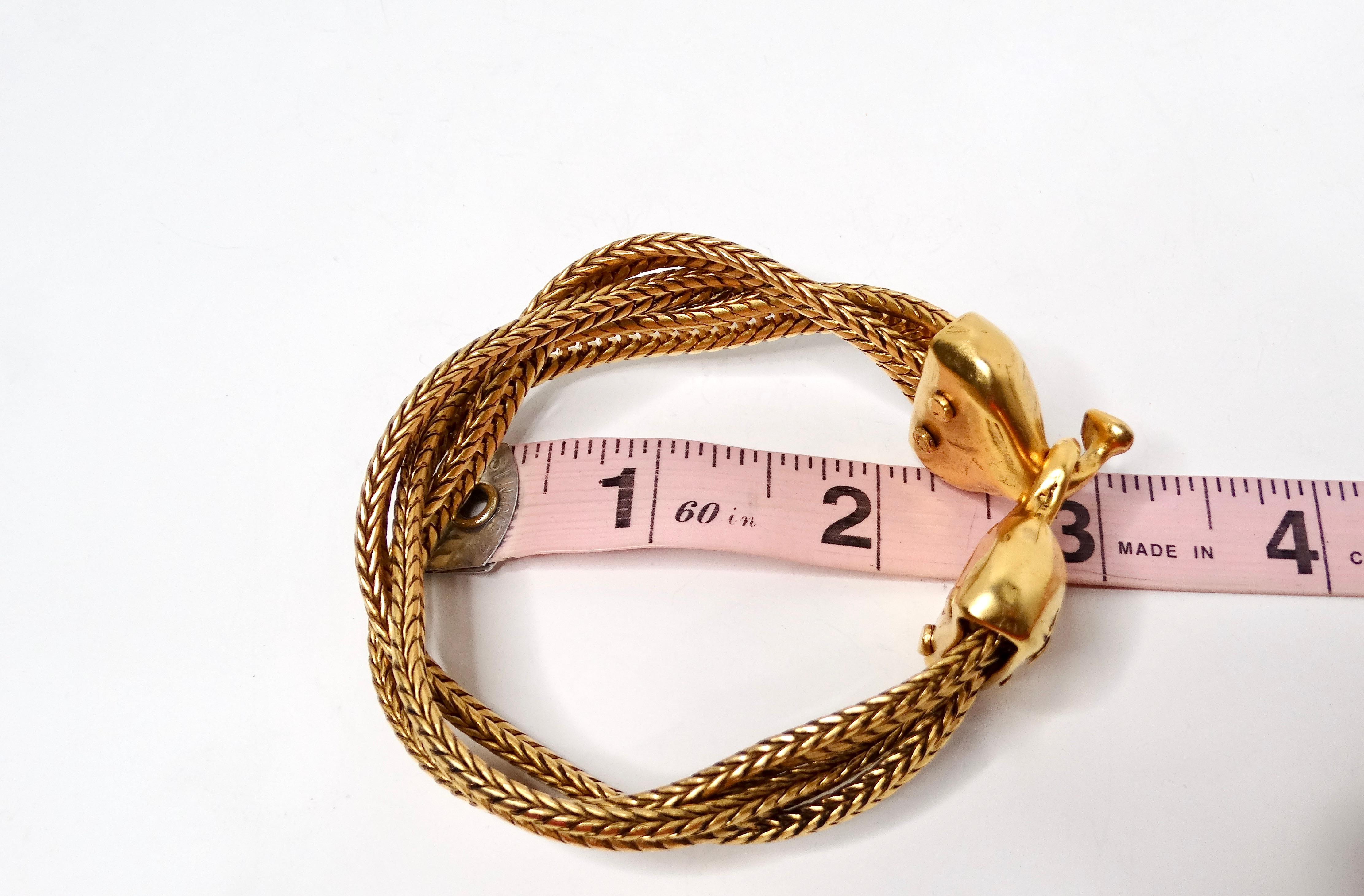 Vintage Gold-Tone Multi Chain Woven Bracelet For Sale 1
