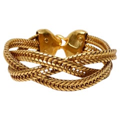 Vintage Gold-Tone Multi Chain Woven Bracelet