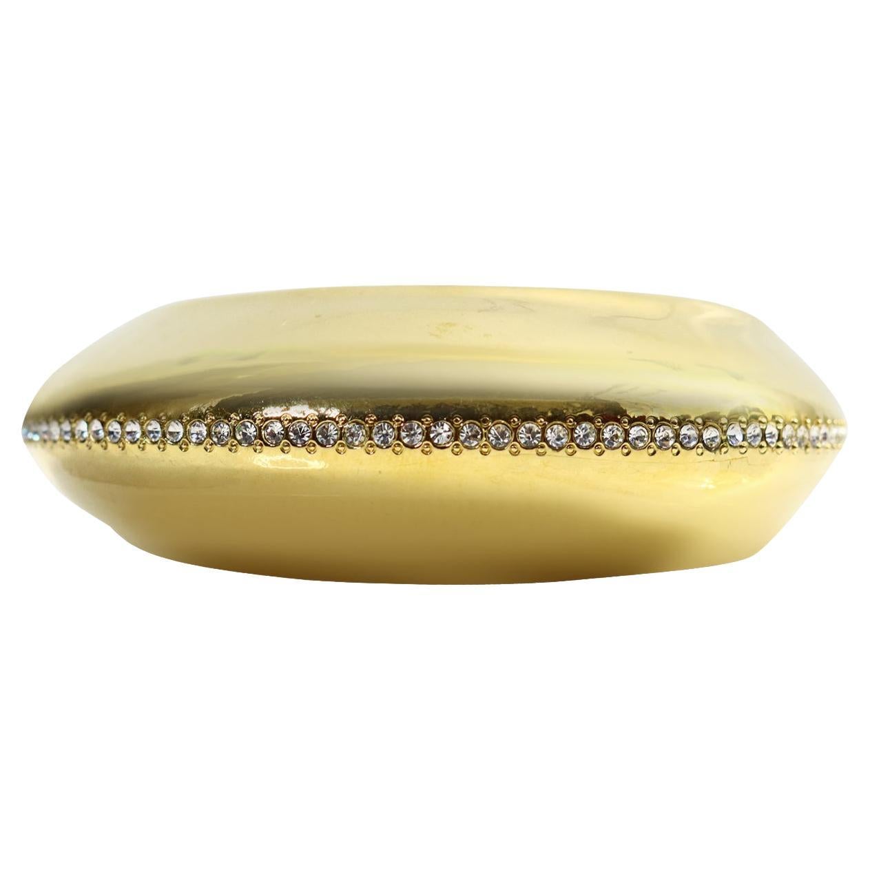 Vintage Gold Tone Oval Diamante Bracelet For Sale