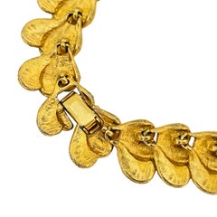 Vintage gold tone rhinestone choker designer necklace