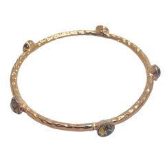 Vintage gold tone rhinestone designer bracelet