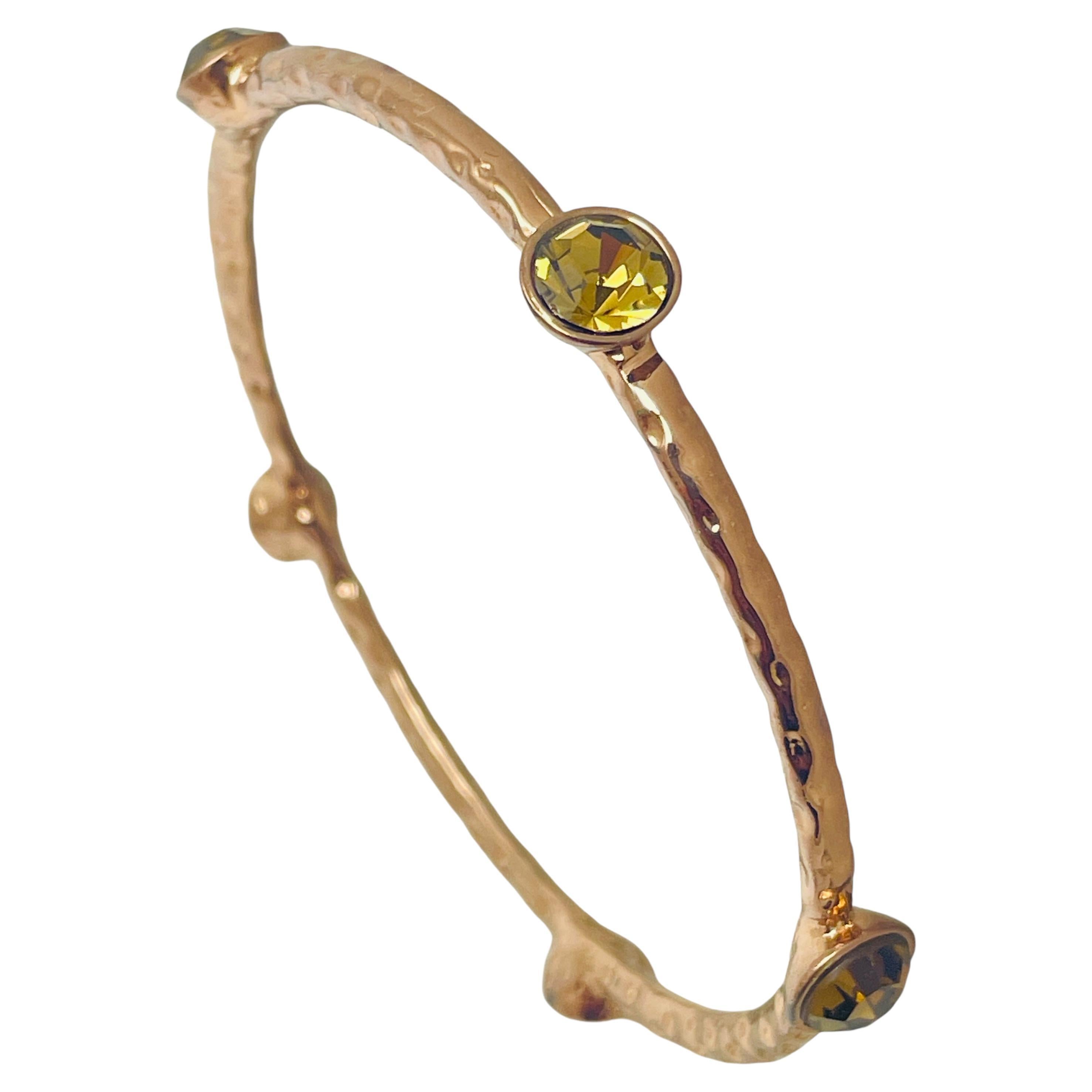 Vintage gold tone rhinestone designer bracelet