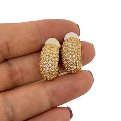 Vintage gold tone rhinestone designer clip on earrings