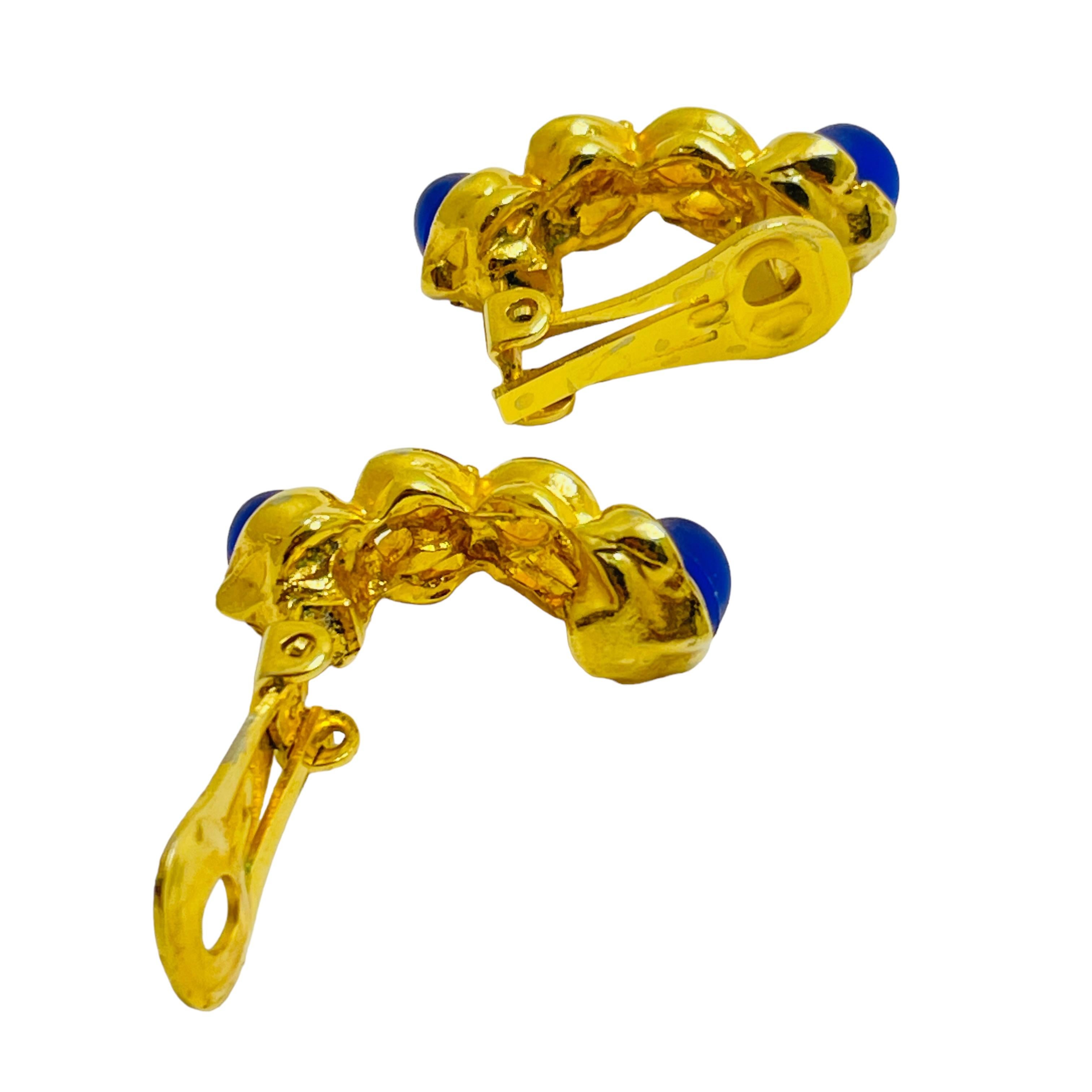 Pendientes de clip de diseño vintage con brillantes en tono dorado en Bueno estado para la venta en Palos Hills, IL
