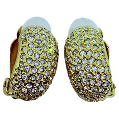 Orecchini a clip vintage di design con strass in tonalità oro