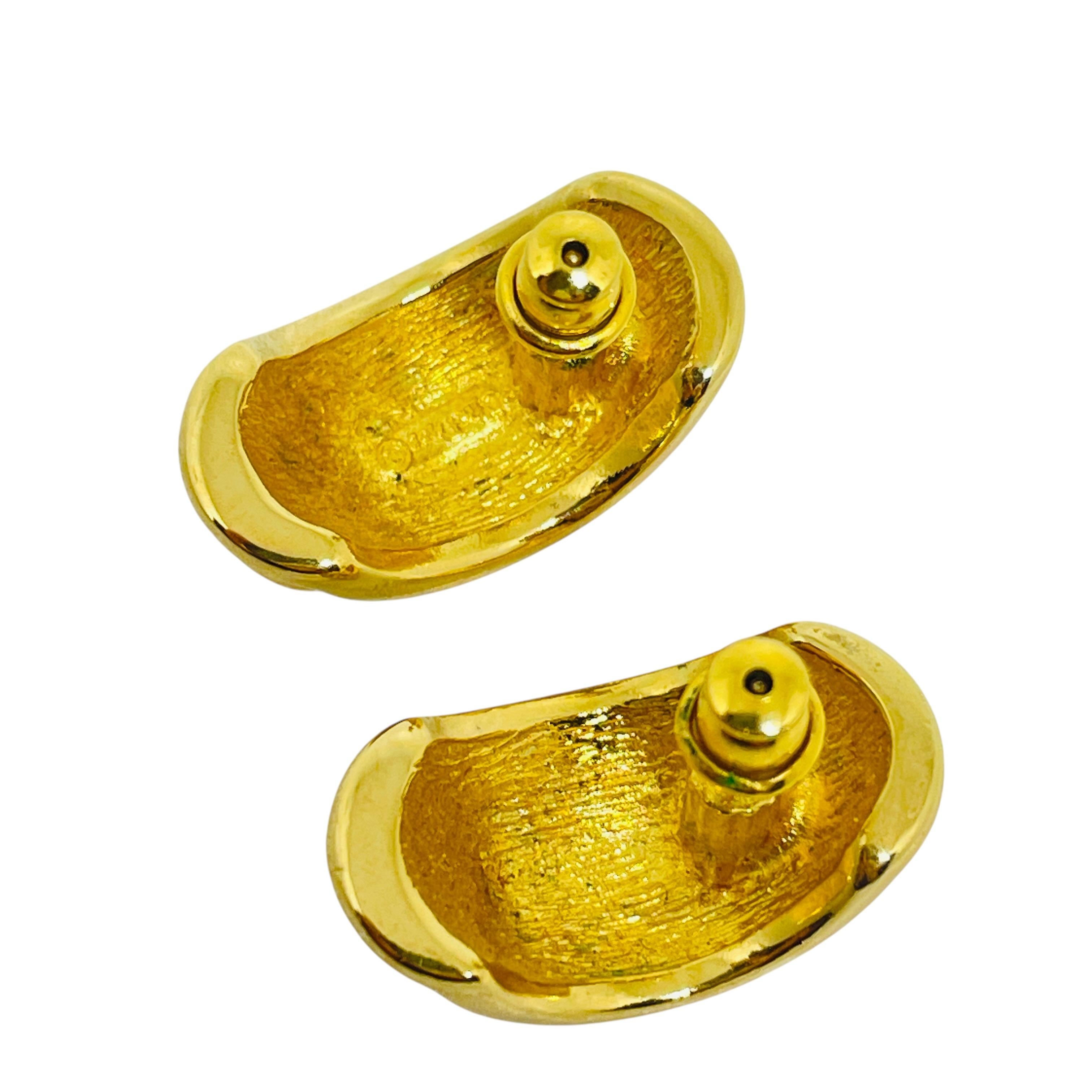 Vintage Gold Ton Strass Designer Post Ohrringe im Zustand „Gut“ im Angebot in Palos Hills, IL