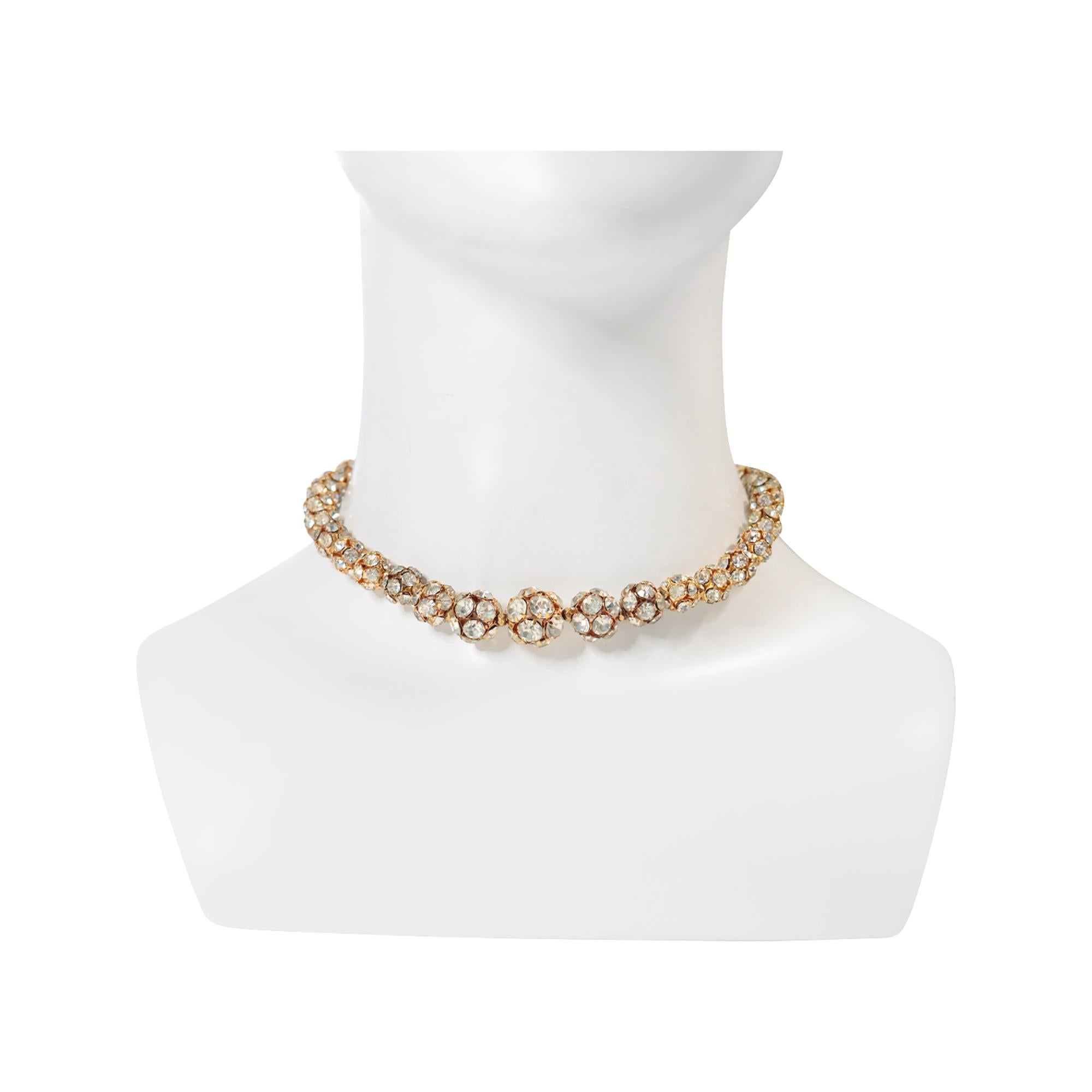 Vintage Gold Tone Rondelles Choker Halskette CIRCA 1940s (Moderne) im Angebot
