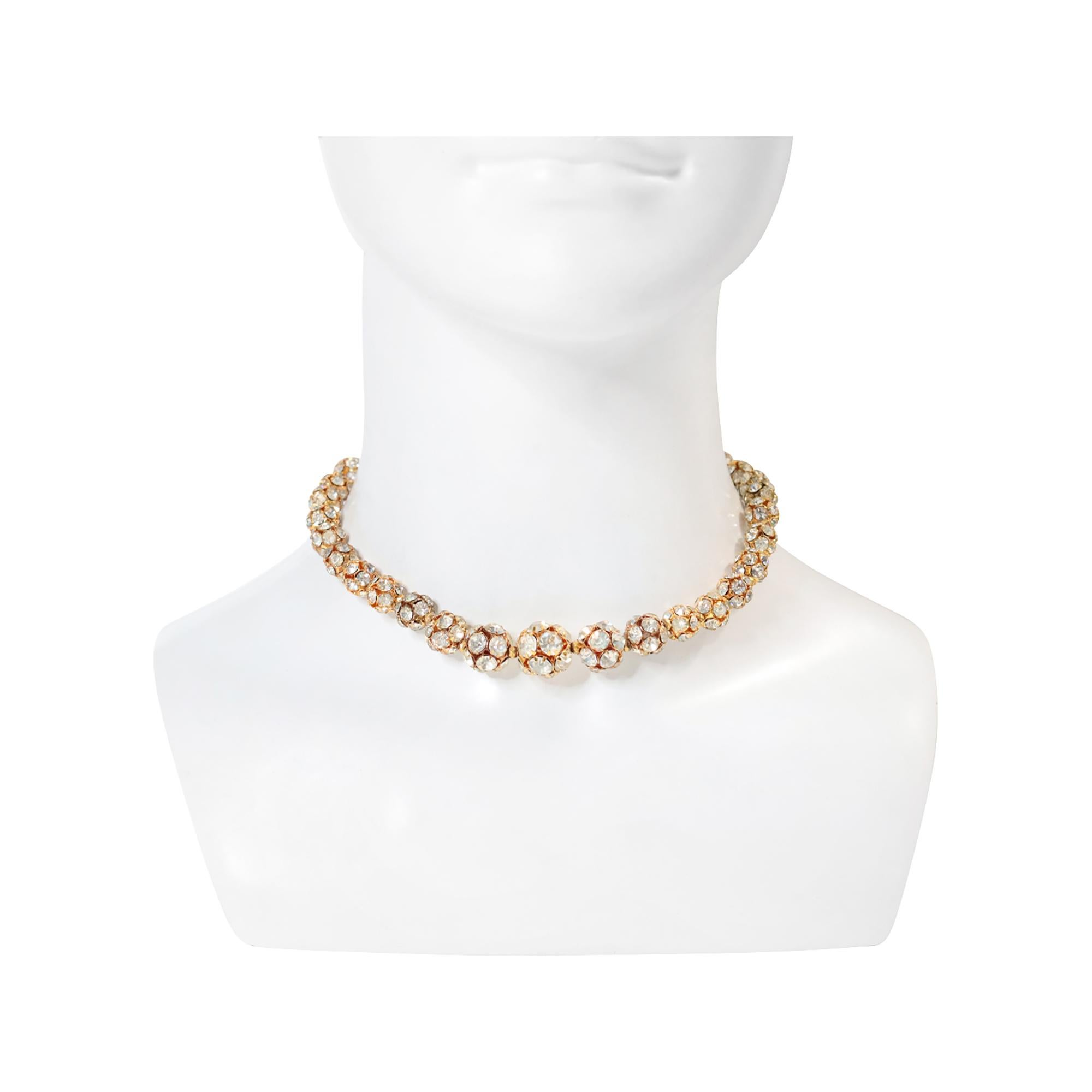 Vintage Gold Tone Rondelles Choker Halskette CIRCA 1940s für Damen oder Herren im Angebot