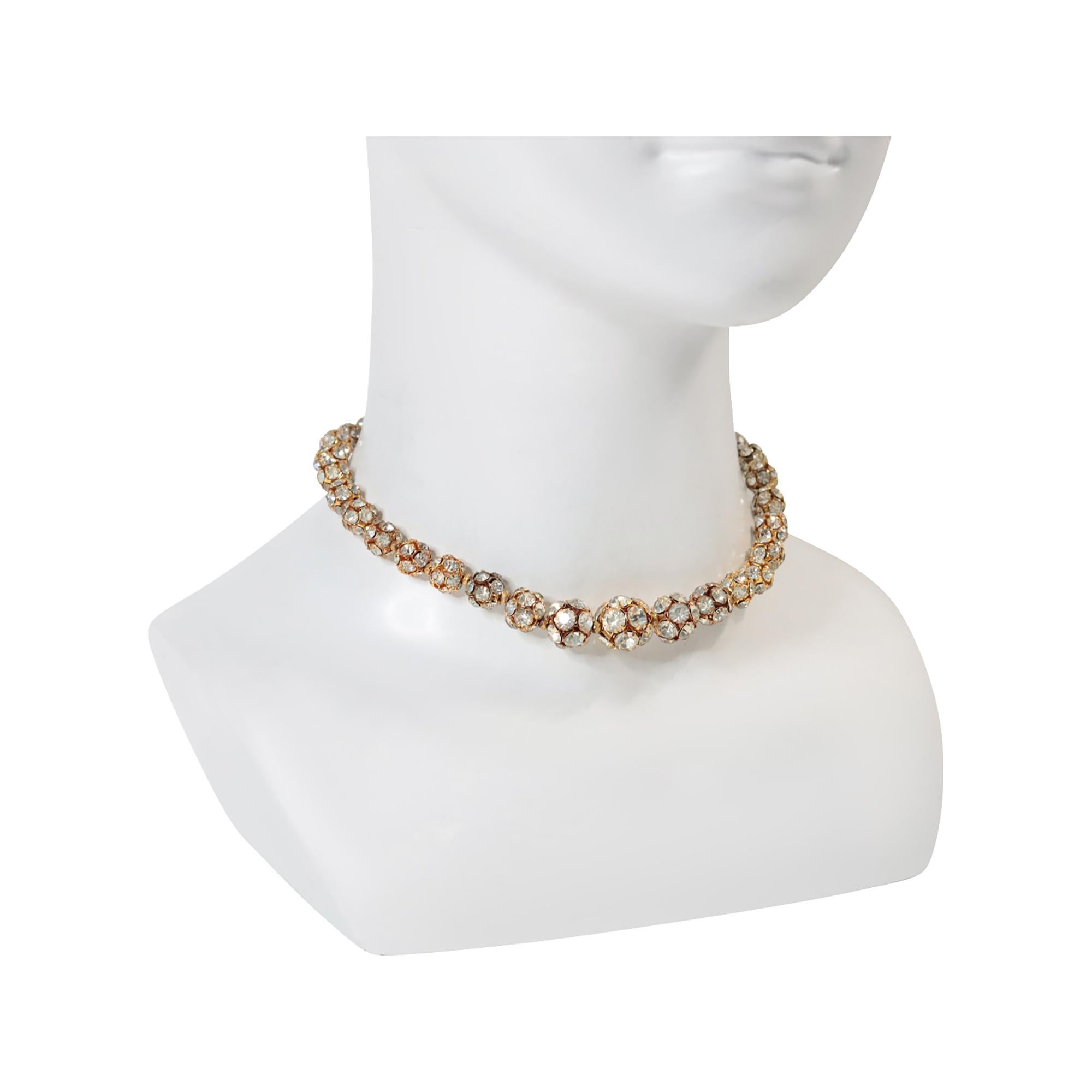 Vintage Gold Tone Rondelles Choker Halskette CIRCA 1940s im Angebot 1