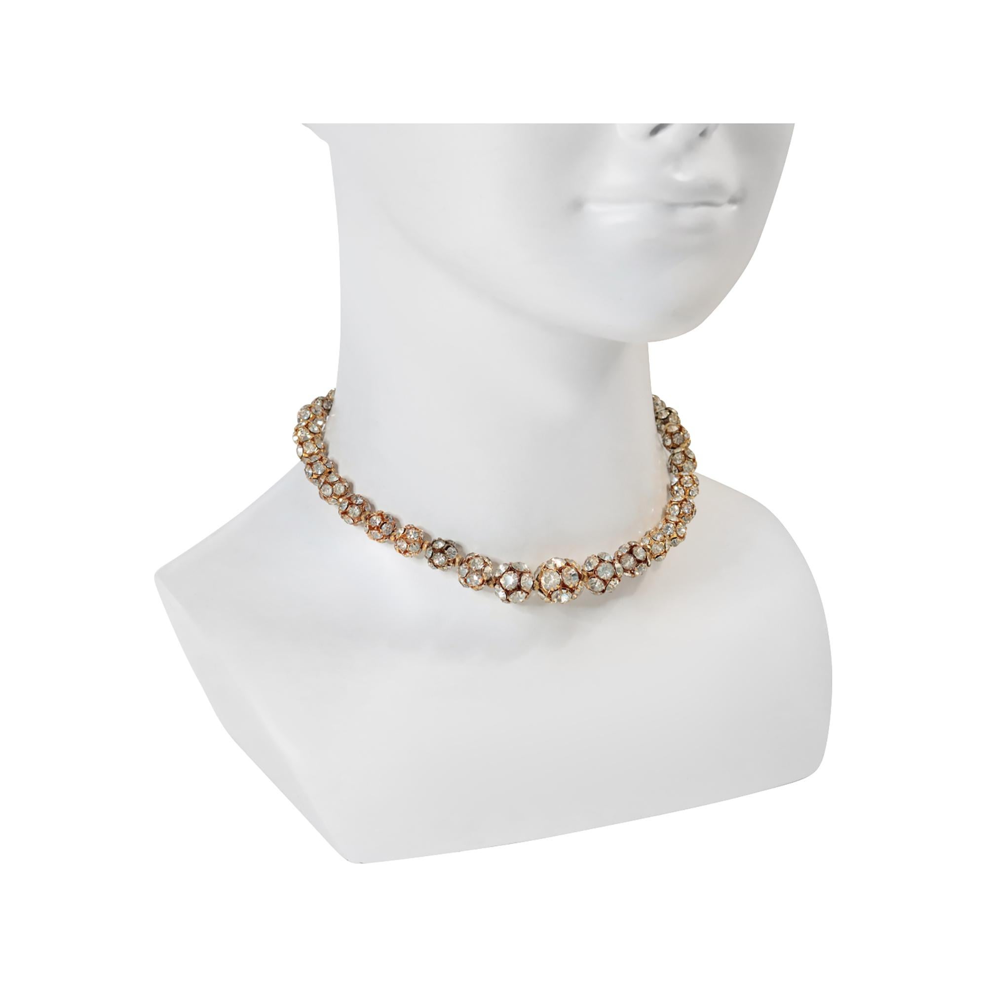 Vintage Gold Tone Rondelles Choker Halskette CIRCA 1940s im Angebot 2