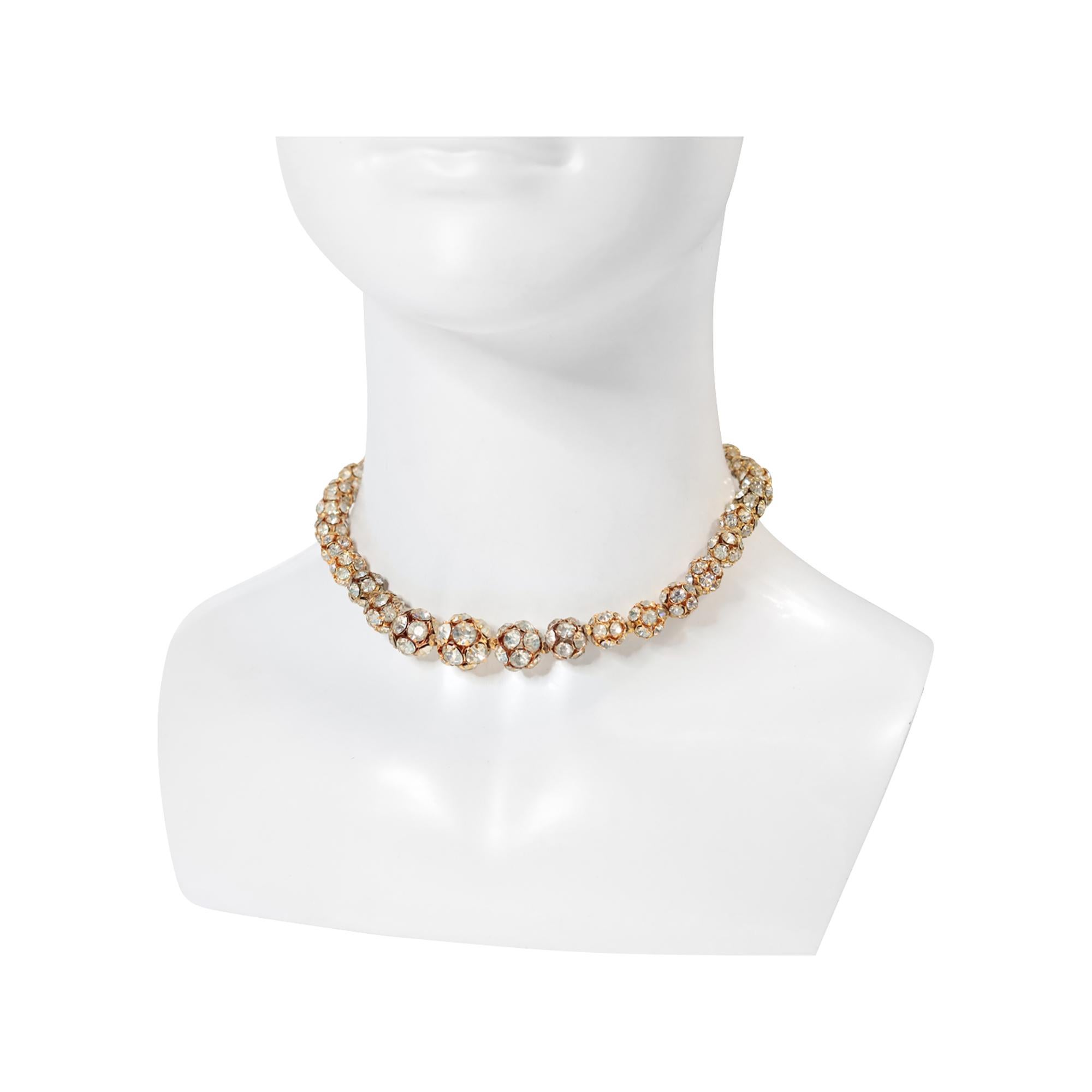 Vintage Gold Tone Rondelles Choker Halskette CIRCA 1940s im Angebot 4
