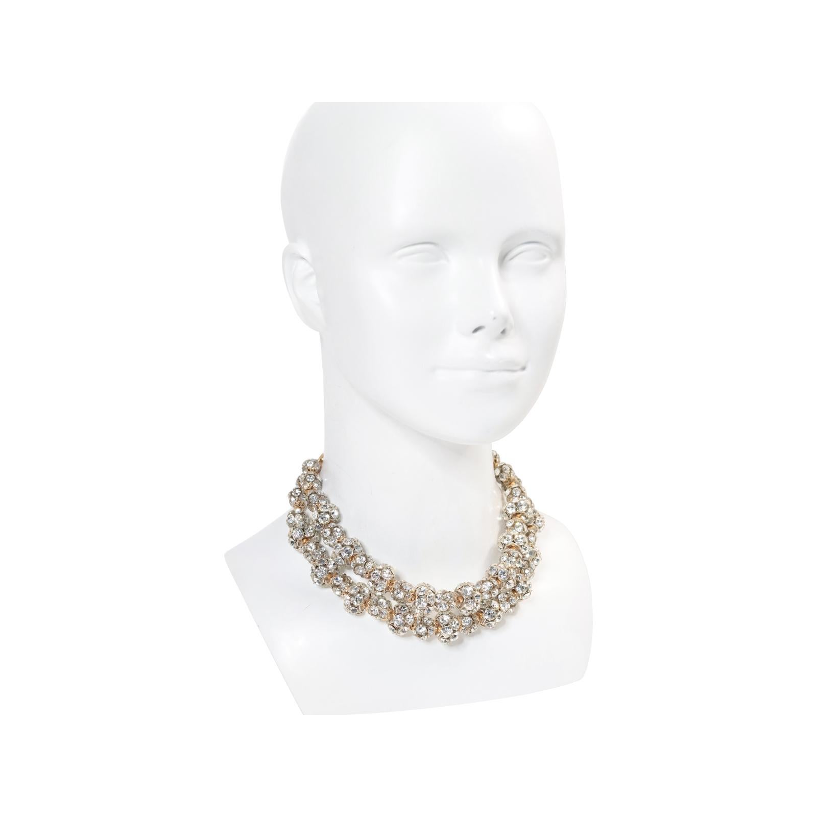 Vintage Gold Tone Rondelles Necklace Circa 1940s In Good Condition In New York, NY