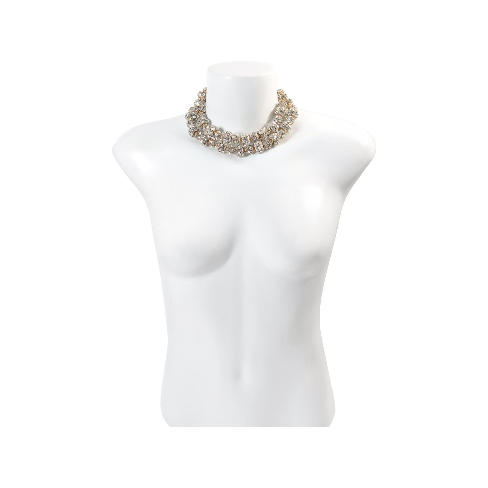 Vintage Gold Tone Rondelles Necklace Circa 1940s 1