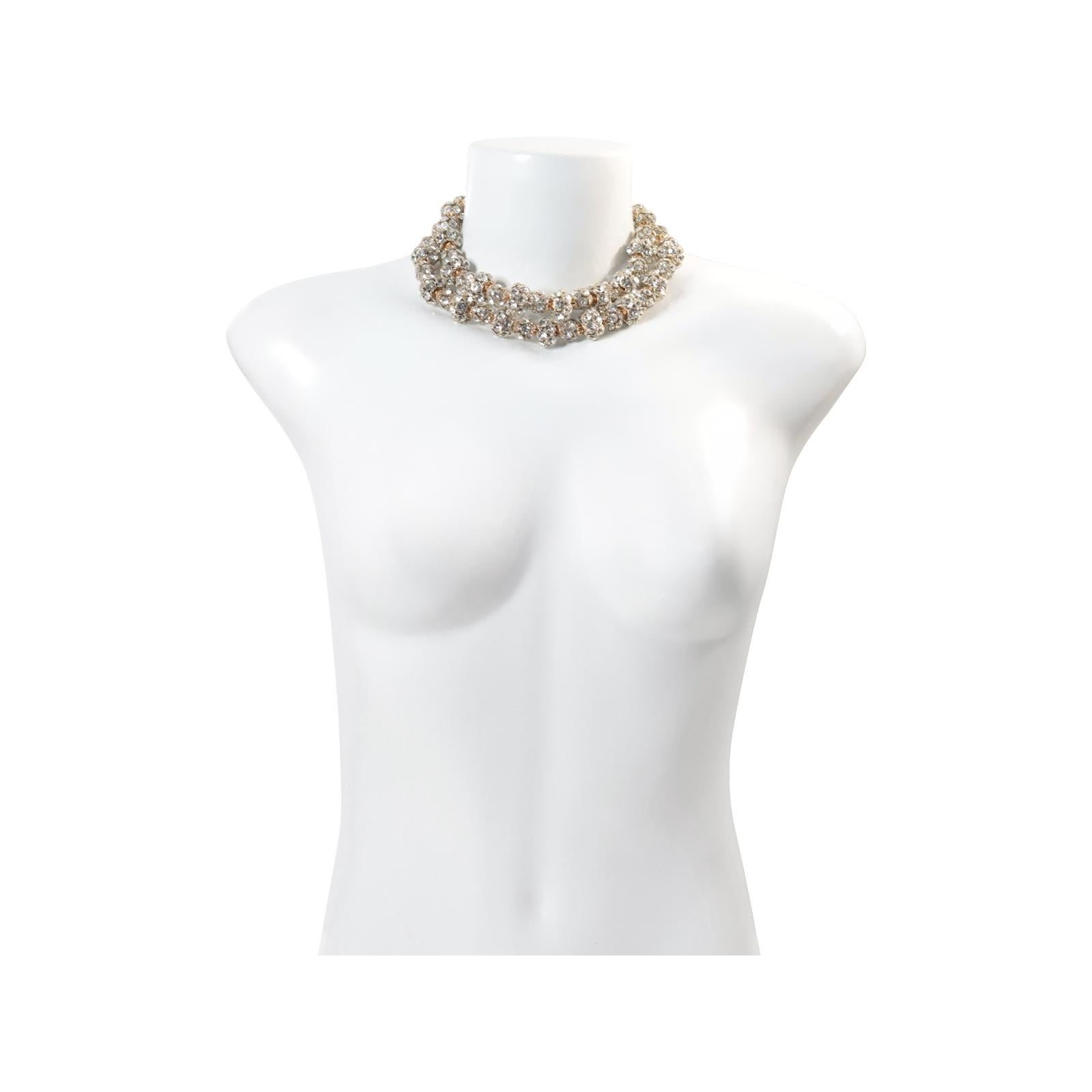 Vintage Gold Tone Rondelles Necklace Circa 1940s 2