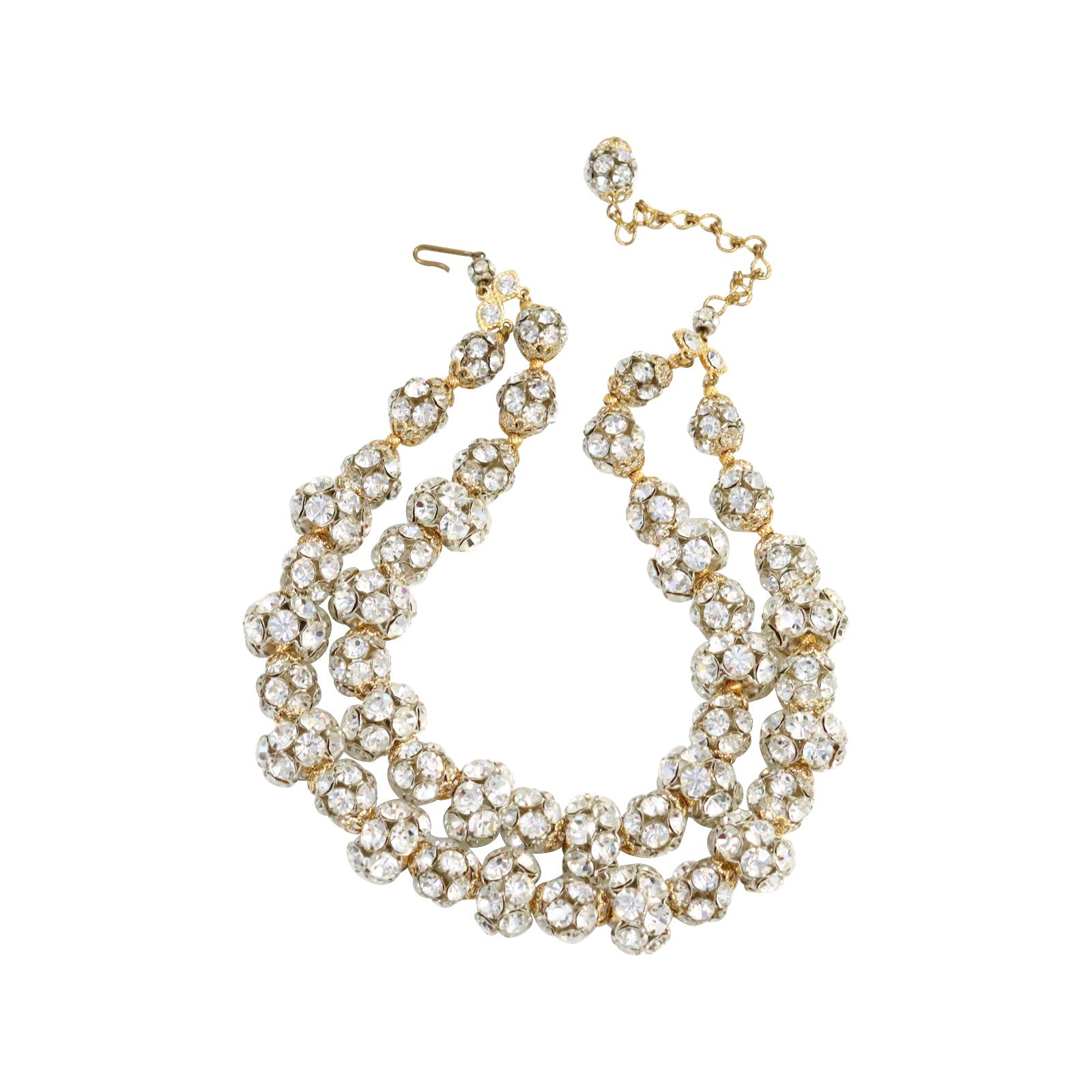 Vintage Gold Tone Rondelles Necklace Circa 1940s 3