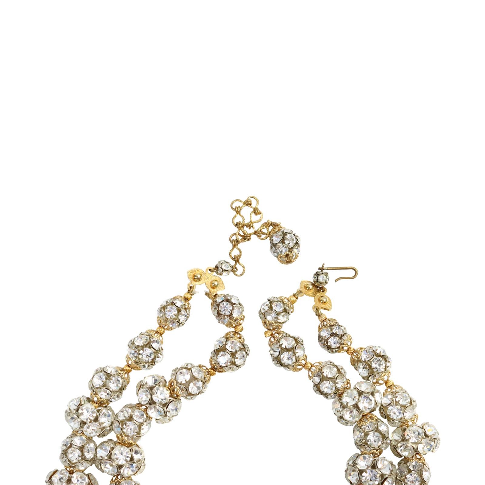 Vintage Gold Tone Rondelles Necklace Circa 1940s 4